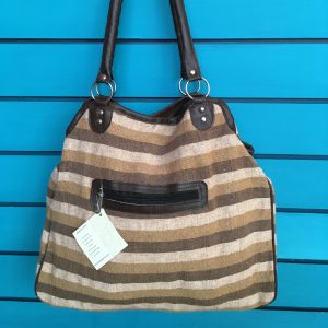 Natural Woven Cotton Stripy Bag