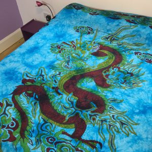 Turquoise Serpent Design Bedspread